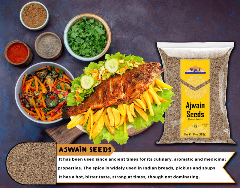 Rani Ajwain Seeds (Carom Bishops Weed) Spice Whole 14oz (400g) ~ Natural | Vegan | Gluten Friendly | NON-GMO | Kosher | Indian Origin
