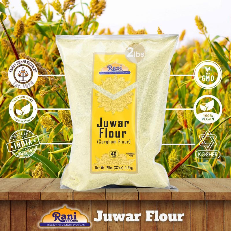 Rani Juwar (Sorghum) Flour 32oz (2lbs) 908g ~ All Natural | Salt-Free | Vegan | No Colors | Gluten Friendly | NON-GMO | Kosher | Indian Origin