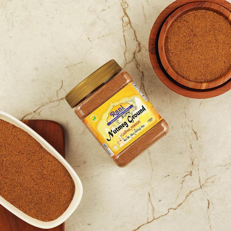 Rani Nutmeg (Jaiphul) Ground Powder Spice 16oz (1lb) 454g PET Jar ~ Perfect for Baking, Cooking, Smothies, Lattes & Dessert, All Natural | Vegan | Gluten Friendly | NON-GMO | Kosher | Indian Origin