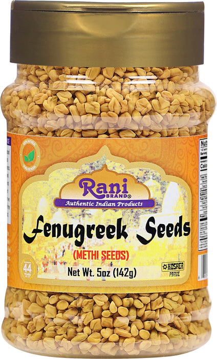 Rani Fenugreek (Methi) Seeds Whole 5oz (141g) PET Jar, Trigonella foenum graecum ~ All Natural | Vegan | Gluten Friendly | Non-GMO | Kosher