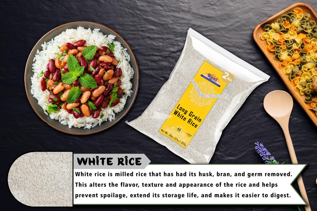 Rani Long Grain White Rice 32oz (2lbs) 908g  ~ All Natural | Gluten Friendly | Vegan | Non-GMO | Kosher | Product of USA