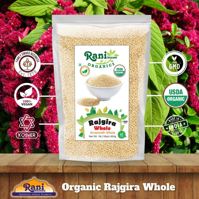 Rani Organic Rajgara Whole (Amaranth Whole) 16oz (1lb) 454g ~ All Natural | Vegan | Gluten Friendly | NON-GMO | Kosher | Indian Origin | USDA Organic Certified