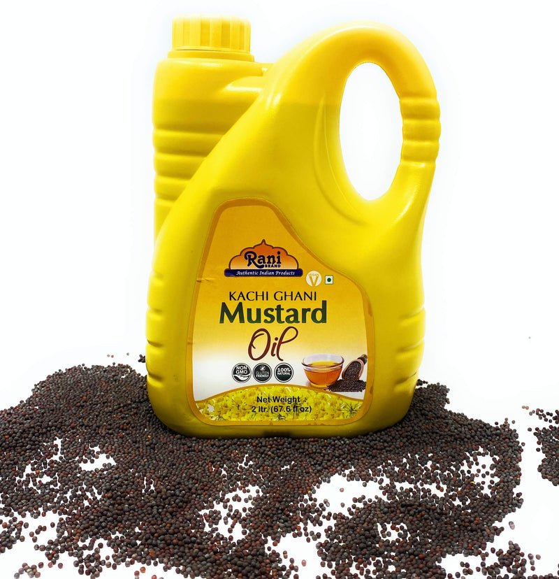 Rani Mustard Oil (Kachi Ghani) 67.6 Ounce (2 Liter) NON-GMO | Gluten Free | Kosher | Vegan | 100% Natural