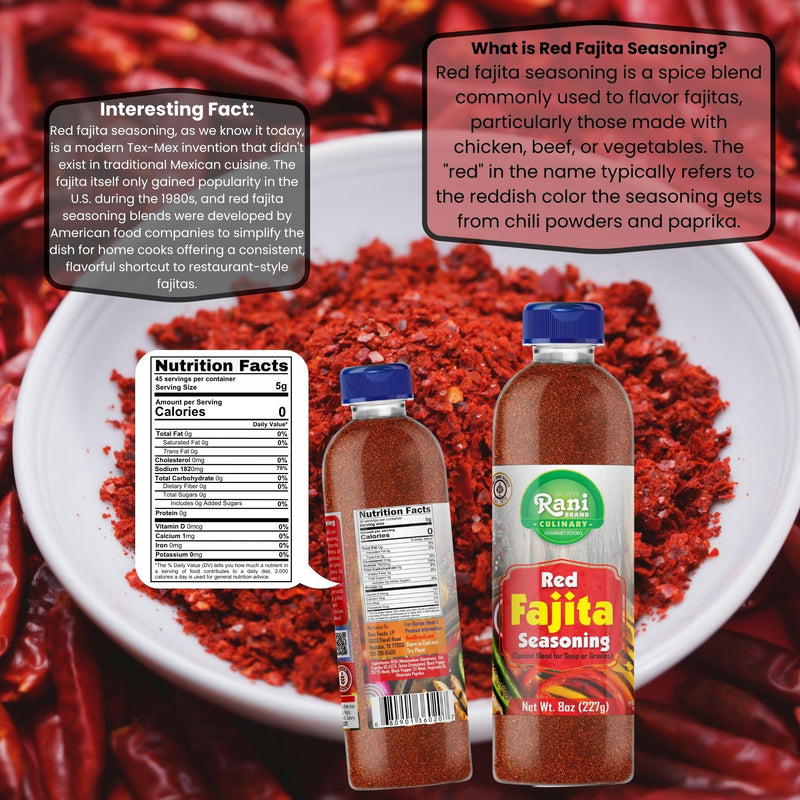 Rani Red Fajita Seasoning (Special Blend for Soup or Gravies) 8oz (227g) PET Jar ~ All Natural | Gluten Friendly | NON-GMO | Kosher | Vegan | Product of USA