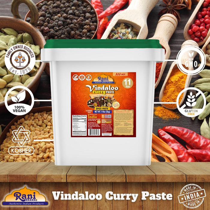 Rani Vindaloo Curry Cooking Spice Paste, Hot! 176oz (11lbs) 5kg Bulk ~ No Colors | All Natural | NON-GMO | Kosher | Vegan | Gluten Free | Indian Origin