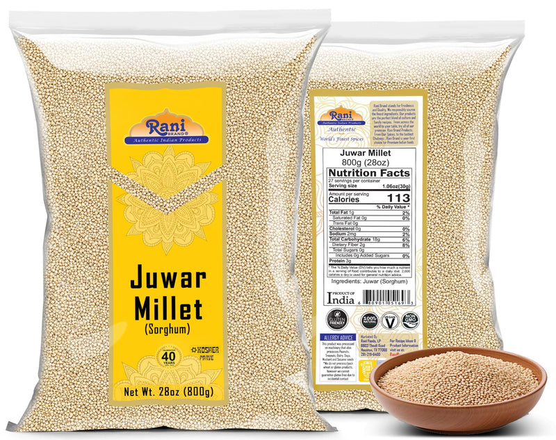 Rani Juwar Millet (Sorghum) Whole Ancient Grain Seeds 28oz (1.75lbs) 800g ~ All Natural | Gluten Friendly | NON-GMO | Kosher | Vegan | Indian Origin