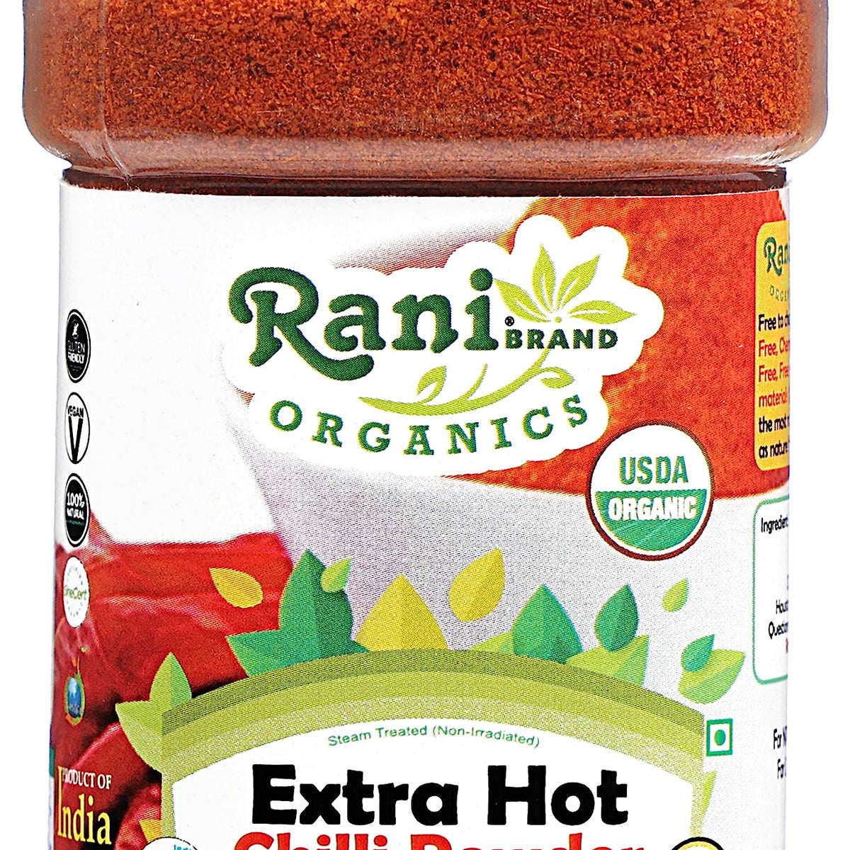 Rani Organic Extra Hot Chilli Powder (Hot Mirchi Ground) 3oz (85g) PET —  Rani Brand Factory Store