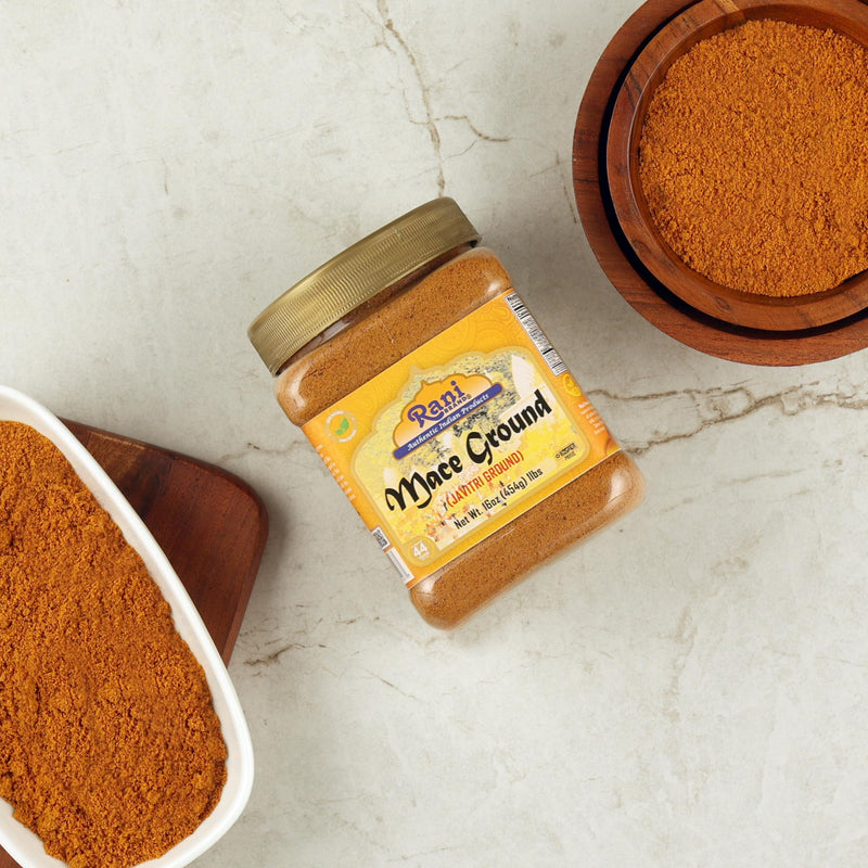 Rani Mace Ground (Javathri) Powder 16oz (454g) 1 Pound, PET jar ~ All Natural | Vegan | Gluten Friendly | NON-GMO | Kosher | Indian Origin
