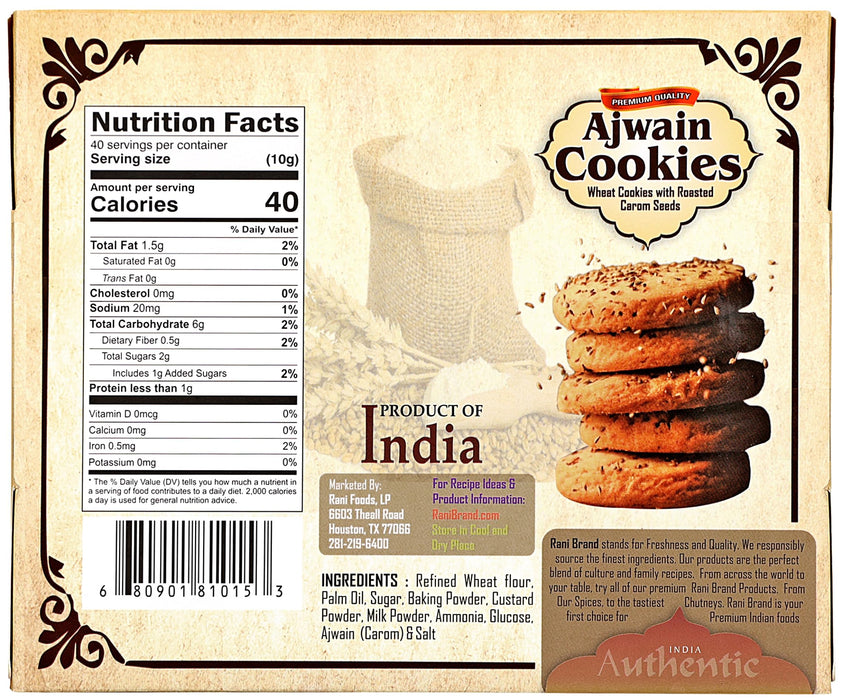 Rani Cookies Variety Pack of 4 (Gur Atta, Almond, Ajwain, Dry Fruits) 14oz (400g) each, Premium Quality Indian Cookies ~ Vegan | Non-GMO | Indian Origin