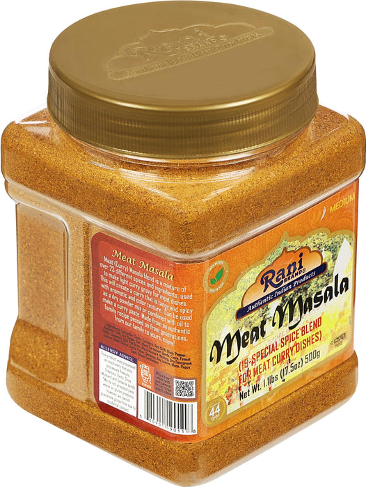 Rani Meat Curry Masala 21-Spice Blend 17.5oz (1.1lbs) 500g PET Jar ~ All Natural | Vegan | No Colors | Gluten Friendly | NON-GMO | Kosher | Indian Origin