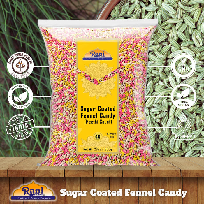 Rani Sugar Coated Fennel Candy 28oz (800g) ~ Indian After Meal Digestive Treat | Vegan | Gluten Friendly | NON-GMO | Kosher | Indian Origin (Copy)