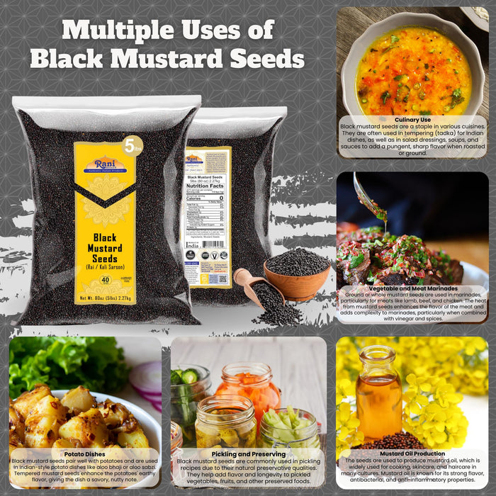 Rani Black Mustard Seeds Whole {10 Sizes Available}