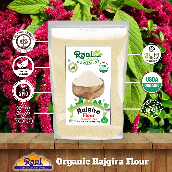 Rani Organic Rajgara Flour (Amaranth Flour) 16oz (1lb) 454g ~ All Natural | Vegan | Gluten Friendly | NON-GMO | Kosher | Indian Origin | USDA Organic Certified