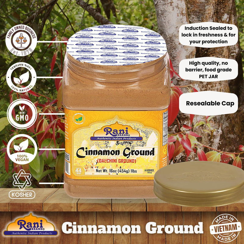 Rani Cinnamon Powder (Ground) Spice 16oz (454g) ~ All Natural, Salt-Free | Vegan | No Colors | Gluten Free Ingredients | NON-GMO | Kosher
