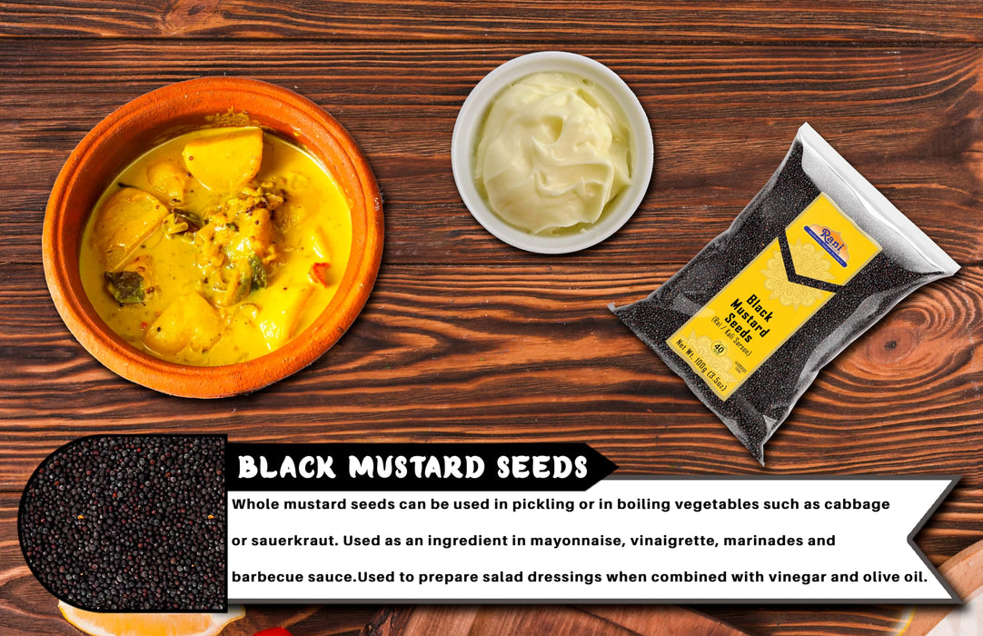 Rani Black Mustard Seeds Whole {10 Sizes Available}