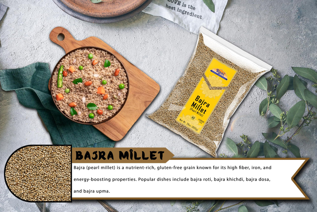 Rani Bajri Millet (Pearl Millet) 28oz (1.75lbs) 800g ~ All Natural | Vegan | Gluten Friendly | NON-GMO | Kosher | Indian Origin
