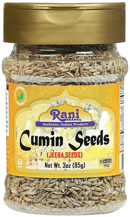 Rani Cumin Seeds Whole (Jeera) Spice 3oz (85g) PET Jar ~ All Natural | Gluten Friendly | NON-GMO | Vegan | Kosher | Indian Origin