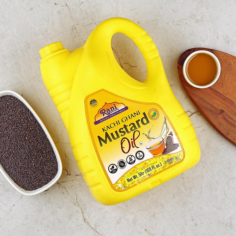 Rani Mustard Oil (Kachi Ghani) 169 Ounce (5 Liter) NON-GMO | Gluten Free | Kosher | Vegan | 100% Natural