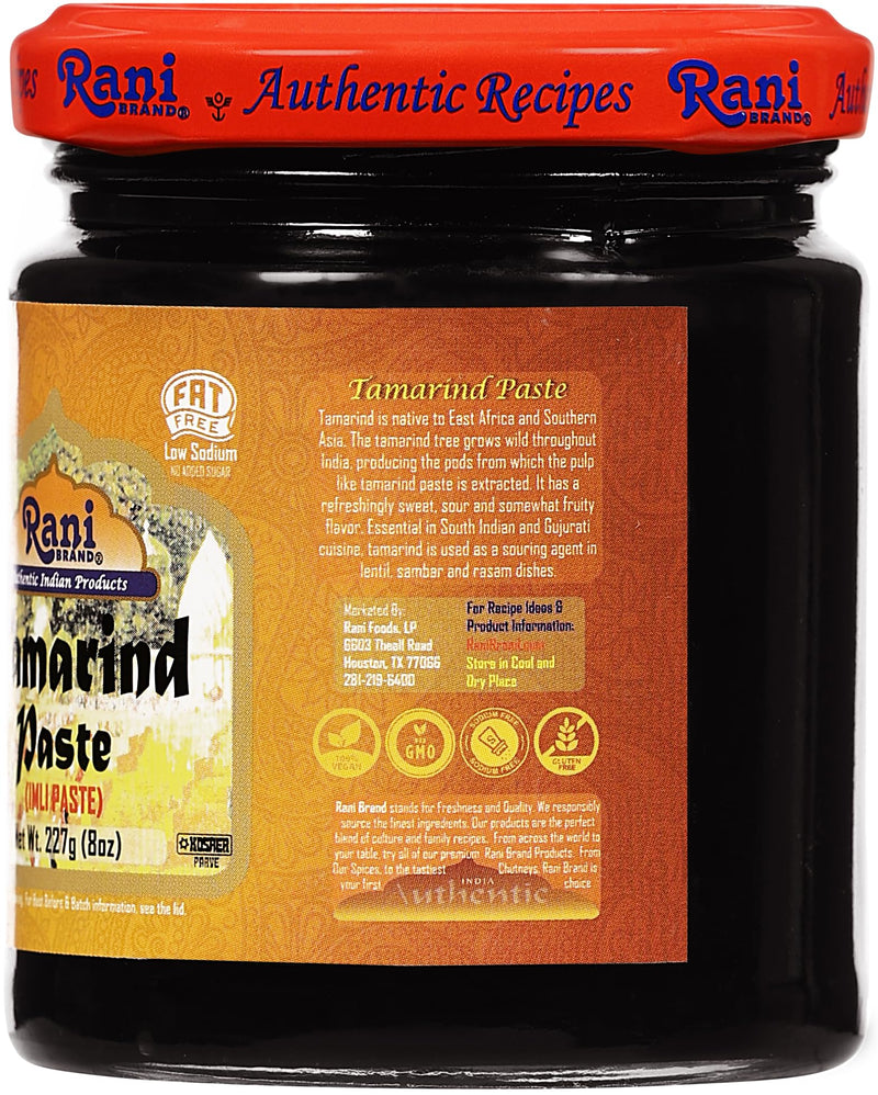 Rani Tamarind Paste Puree (Imli) 8oz (227g) Glass Jar, No added sugar ~ All Natural | Vegan | Gluten Free | No Colors | NON-GMO | Kosher | Indian Origin
