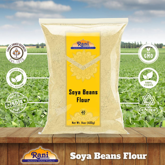 Rani Soya Beans Flour (Soy flour) 14oz (400g) ~ All Natural | Vegan | Gluten Friendly | NON-GMO | Indian Origin