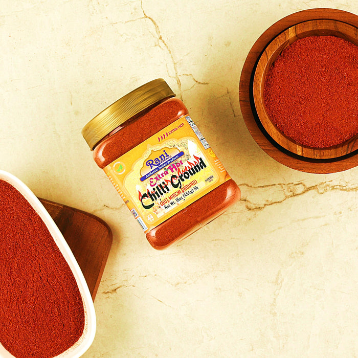 Rani Extra Hot Chilli Powder Indian Spice 16oz (1lb) 454g PET Jar ~ All Natural | Salt-Free | Vegan | No Colors | Gluten Friendly | NON-GMO | Kosher