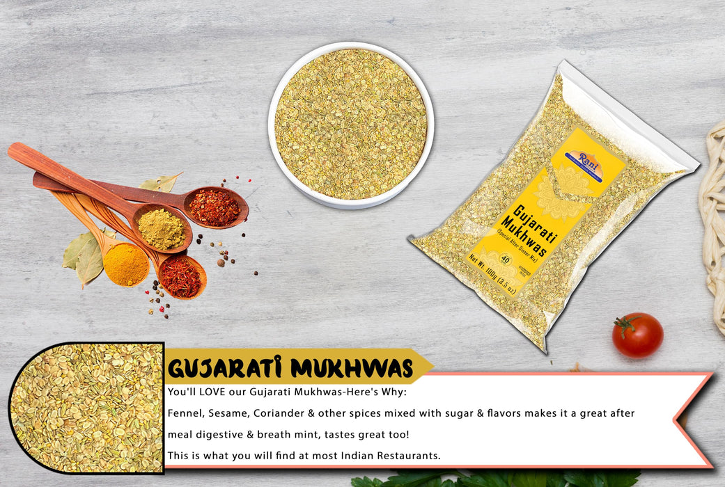 Rani Gujarati Mukhwas (Special After Dinner Mix) 3.5oz (100g) ~ Vegan | Kosher | No Colors | Indian Origin