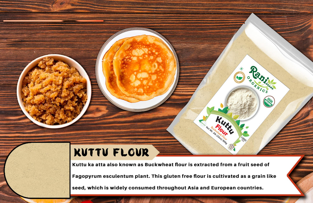 Rani Organic Kuttu (Buckwheat) Flour 32oz (2lbs) 908g Bulk ~ All Natural | Gluten Friendly | NON-GMO | Kosher | Vegan | Indian Origin | USDA Organic Certified