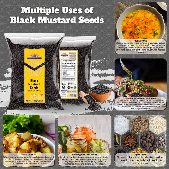 Rani Black Mustard Seeds Whole {10 Sizes Available}