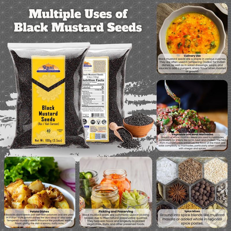 Rani Black Mustard Seeds Whole {10 Sizes Available}