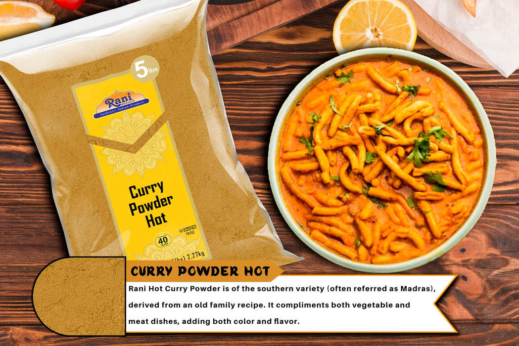 Rani Curry Powder Hot Natural 11-Spice Blend 80oz (5lbs) 2.27kg Bulk ~ Salt Free | Vegan | Gluten Friendly | NON-GMO | Kosher
