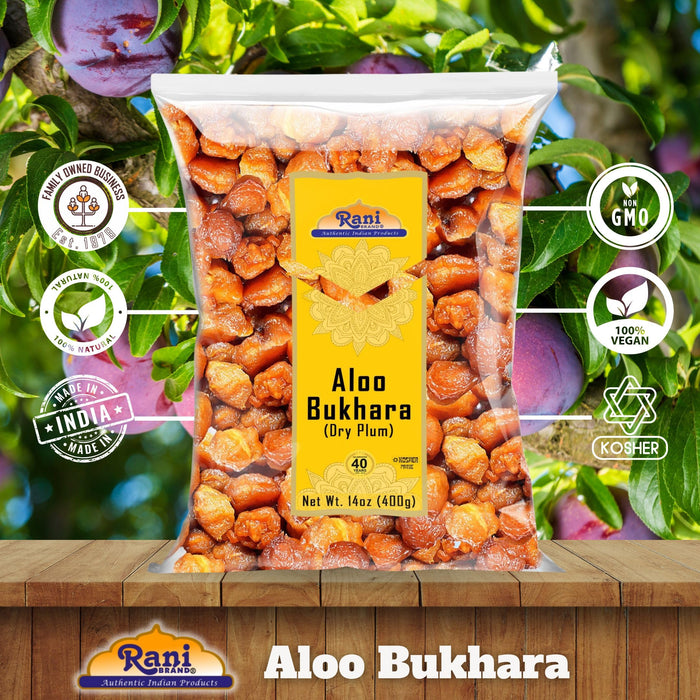 Rani Aloo Bukhara (Dry Plum) 14oz (400g) ~ All Natural | Salt Free | Vegan | Gluten Friendly | NON-GMO | Kosher | Indian Origin