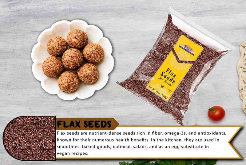 Rani Flax Seeds Whole Raw (Alsi, Linum usitatissimum) 14oz (400g) All Natural ~ Gluten Friendly  | NON-GMO | Kosher | Vegan | Indian Origin