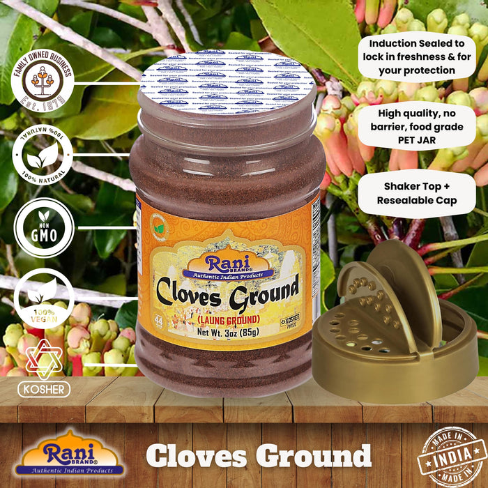 Rani Cloves Powder (Laung) Indian Spice 3oz (85g) PET Jar ~ All Natural | Gluten Friendly | Non-GMO | Vegan | Kosher | Indian Origin