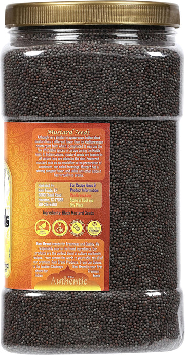 Rani Black Mustard Seeds Whole Spice (Kali Rai) 80oz (5lbs) 2.27kg Bulk PET Jar ~ All Natural | Gluten Friendly | NON-GMO | Kosher | Vegan | Indian Origin