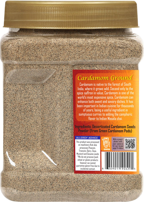 Rani Cardamom (Elachi) Ground, Powder Indian Spice 16oz (1lb) 454g PET Jar ~ All Natural | No Color Added | Gluten Friendly | Vegan | NON-GMO | Kosher | No Salt or Fillers