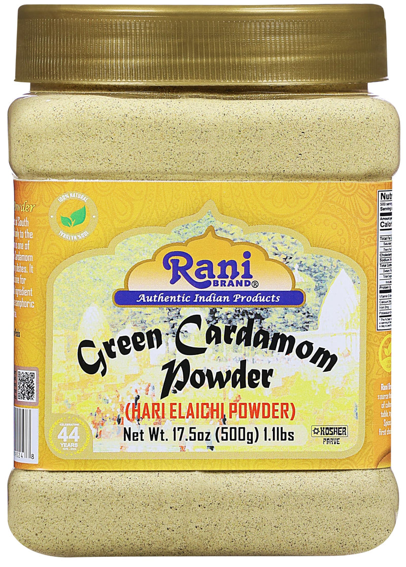 Rani Green Cardamom Pods Powder, Ground with 17.5oz