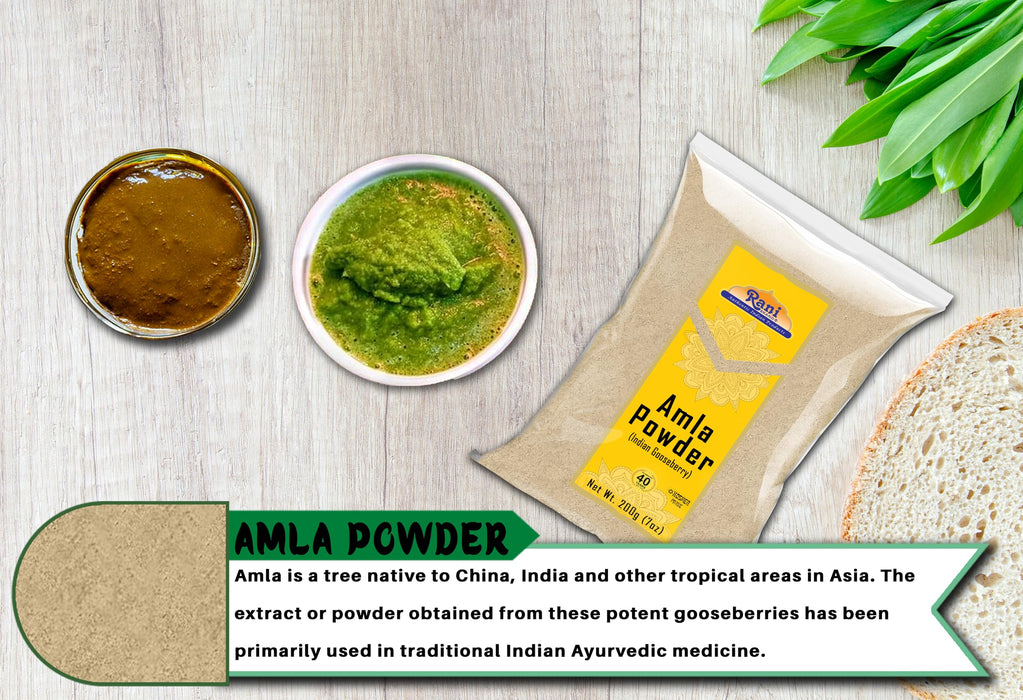 Rani Amla Powder (Indian Gooseberry) 7oz (200g) ~ All Natural | No Color | Gluten Friendly | Vegan | NON-GMO | Kosher | No Salt or fillers | Indian Origin