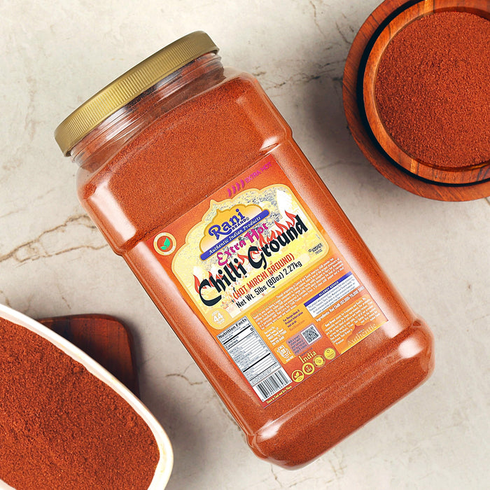 Rani Extra Hot Chilli Powder Indian Spice 80oz (5lbs) 2.27kg Bulk PET Jar~ All Natural | Salt-Free | Vegan | No Colors | Gluten Friendly | Kosher | NON-GMO