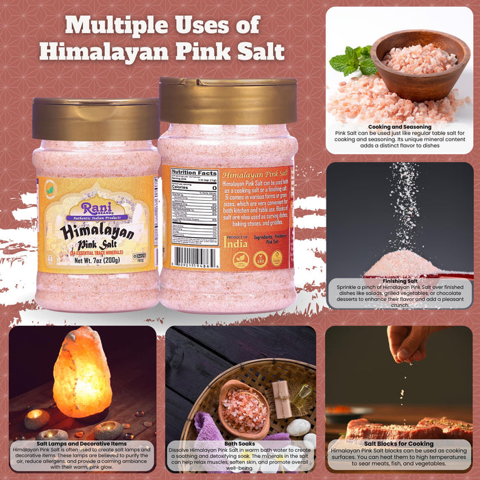 Rani Himalayan Pink Salt Powder (84 Essential Trace Minerals) 7oz (200g) PET Jar ~ All Natural | Vegan | Gluten Friendly | NON-GMO | Kosher | Indian Origin