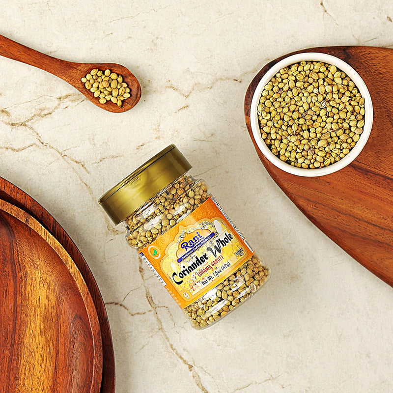Rani Coriander (Dhania) Seeds Whole, Indian Spice 1.5oz (42g) PET Jar ~ All Natural | Gluten Friendly | NON-GMO | Vegan | Kosher | Indian Origin