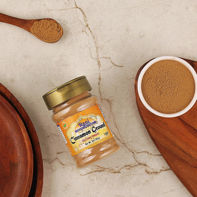 Rani Cinnamon Powder (Ground) Spice 3oz (85g) PET Jar ~ All Natural, Salt-Free | Vegan | No Colors | Gluten Friendly | NON-GMO | Kosher