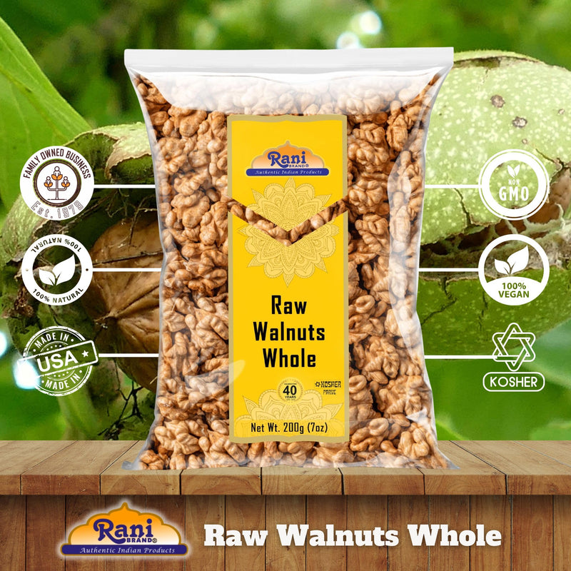 Rani Raw Walnuts, Whole 7oz (200g) ~ All Natural | Vegan | Kosher | Gluten Friendly | Fresh Product of USA