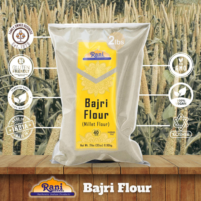 Rani Bajri Flour (Pearl Millet) 32oz (2lbs) 908g ~ All Natural | Vegan | Gluten Friendly | NON-GMO | Kosher | Indian Origin