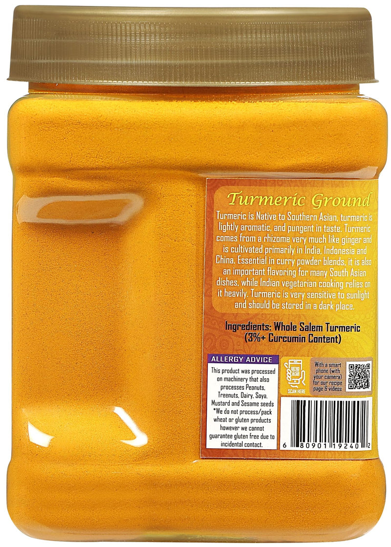 Rani Turmeric (Haldi) Root Powder Spice, (High Curcumin Content) 16oz (1lb) 454g PET Jar, Pack of 6 ~ All Natural | 100% Pure, Salt Free | Vegan | Gluten Friendly | NON-GMO | Indian Origin