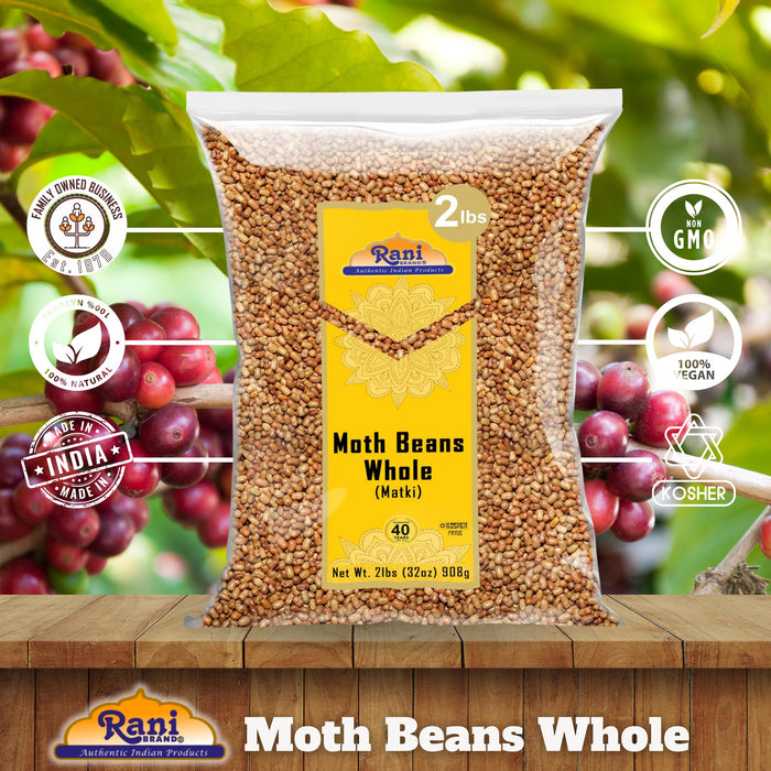 Rani Moth Beans Whole 32oz (2lbs) 908g ~ All Natural | Gluten Friendly | Non-GMO | Kosher | Vegan | Indian Origin