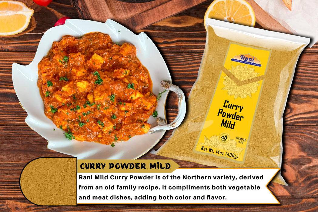 Rani Curry Powder Mild Natural 10-Spice Blend 400g (14oz) ~ Salt Free | Vegan | No Colors | Gluten Friendly | NON-GMO | Kosher | NO Chili or Peppers