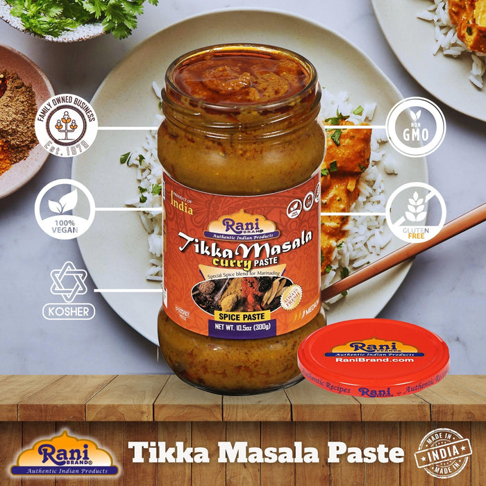 Rani Tikka Masala Cooking Spice Paste 10.5oz (300g) Glass Jar ~ No Colors | All Natural | NON-GMO | Kosher | Vegan | Gluten Free | Indian Origin