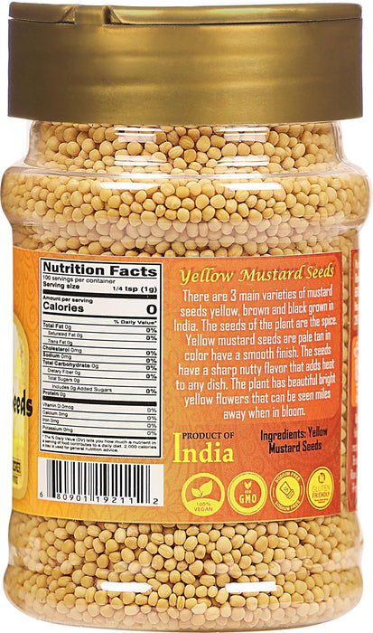 Rani Yellow Mustard Seeds Whole Spice 3.5oz (100g) ~ All Natural | Vegan | Gluten Friendly | NON-GMO | Kosher | Indian Origin