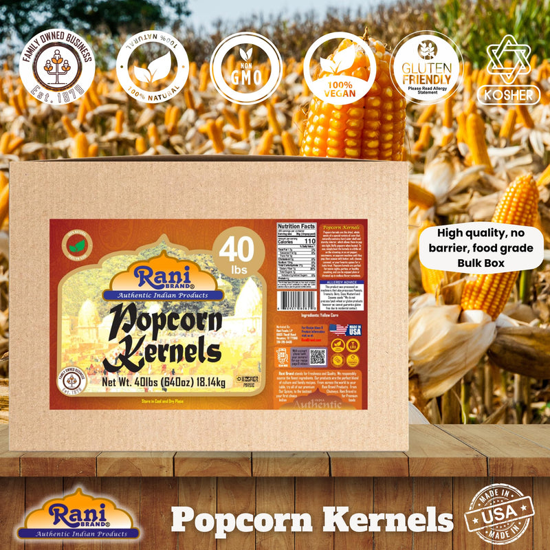 Popcorn Kernels 40lbs (640oz) 18.14kg - Rani Brand Authentic Indian Products