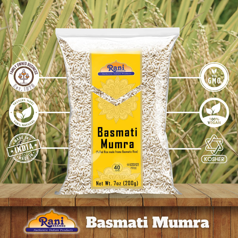 Rani Basmati Mamra (Puffed Rice) 7oz (200g) ~ All Natural, Indian Origin | No Color | Gluten Friendly | Vegan | NON-GMO | Kosher | No Salt or fillers